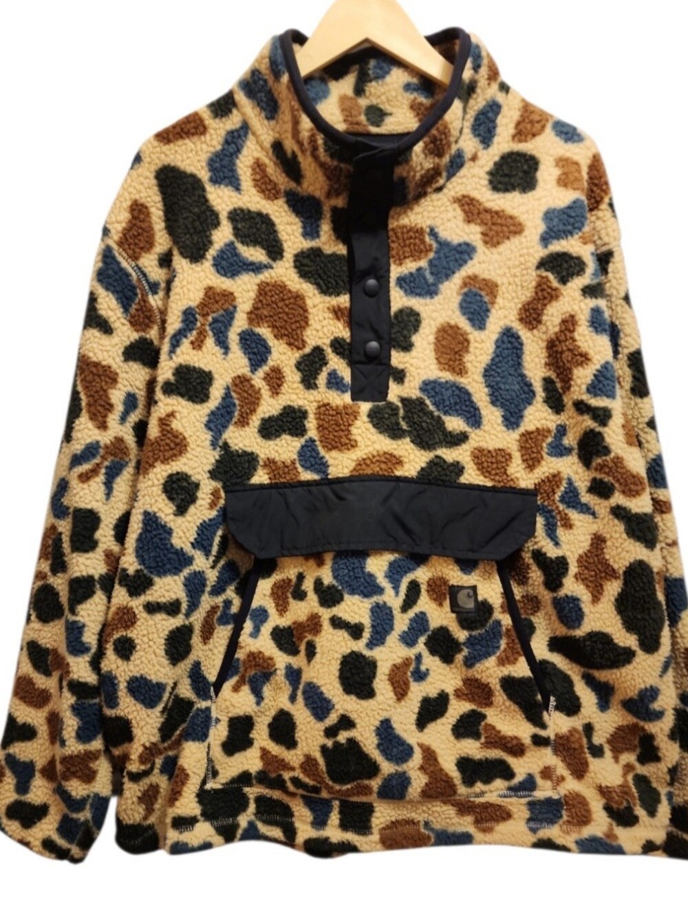 Carhartt Sherpa Fleece Relaxed Fit Pullover 1972 Duck Camo Snap Size 2XL 104991
